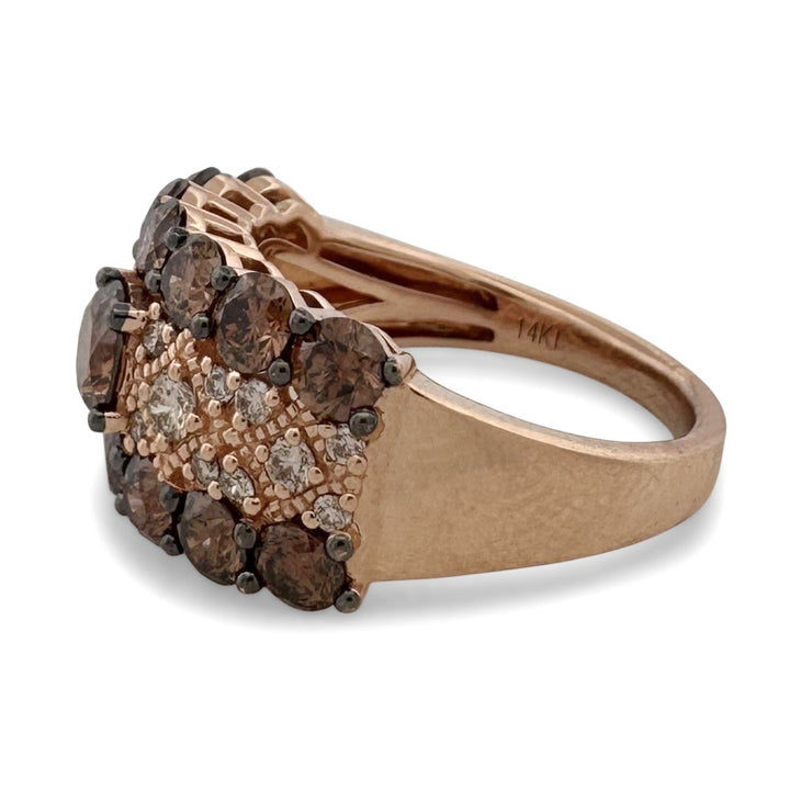 4ctw Chocolate & Vanilla Diamond Cocktail Ring in 14k Rose Gold by Le Vian