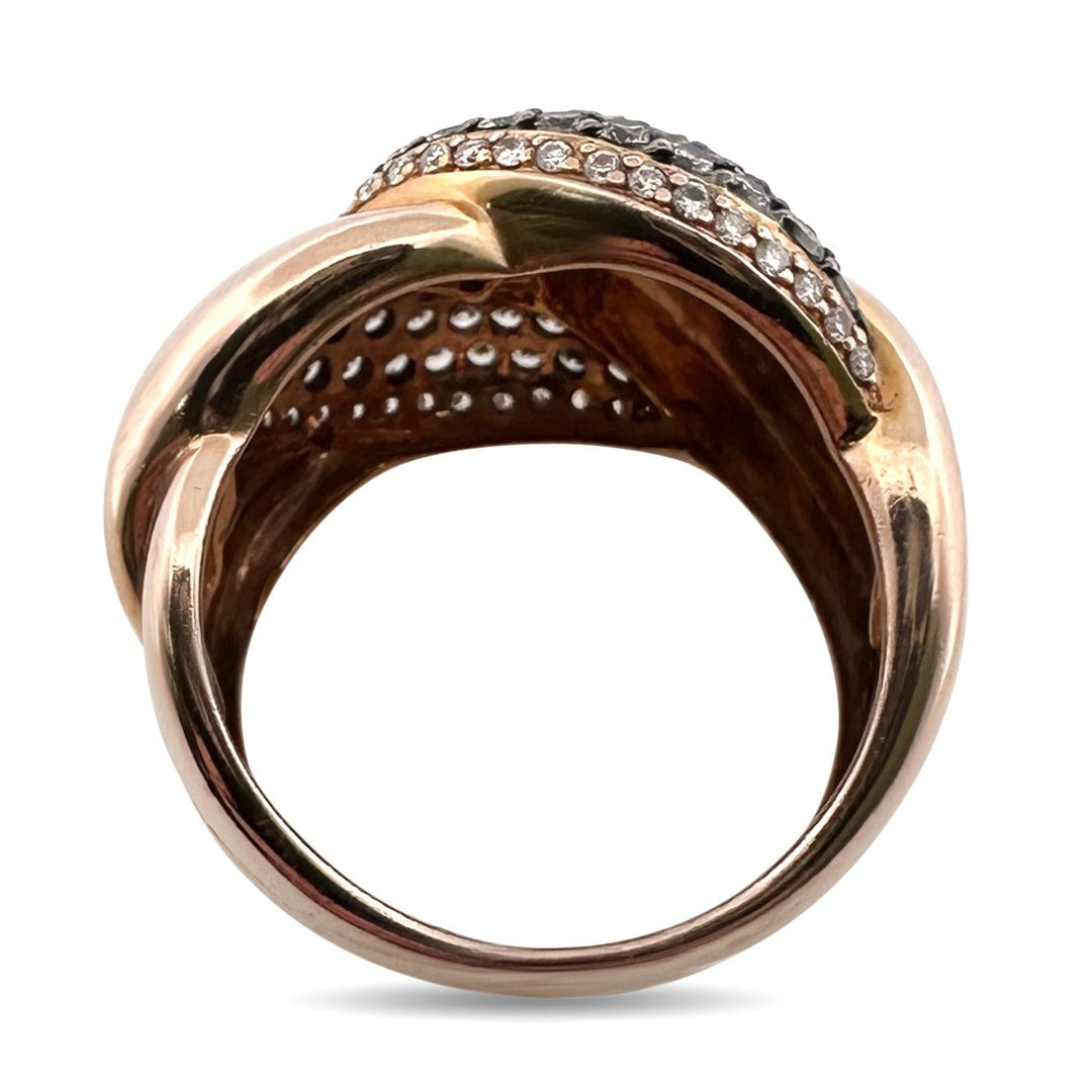 2ctw Chocolate & Nude Diamond Braided Cocktail Ring in 14k Rose Gold by Le Vian