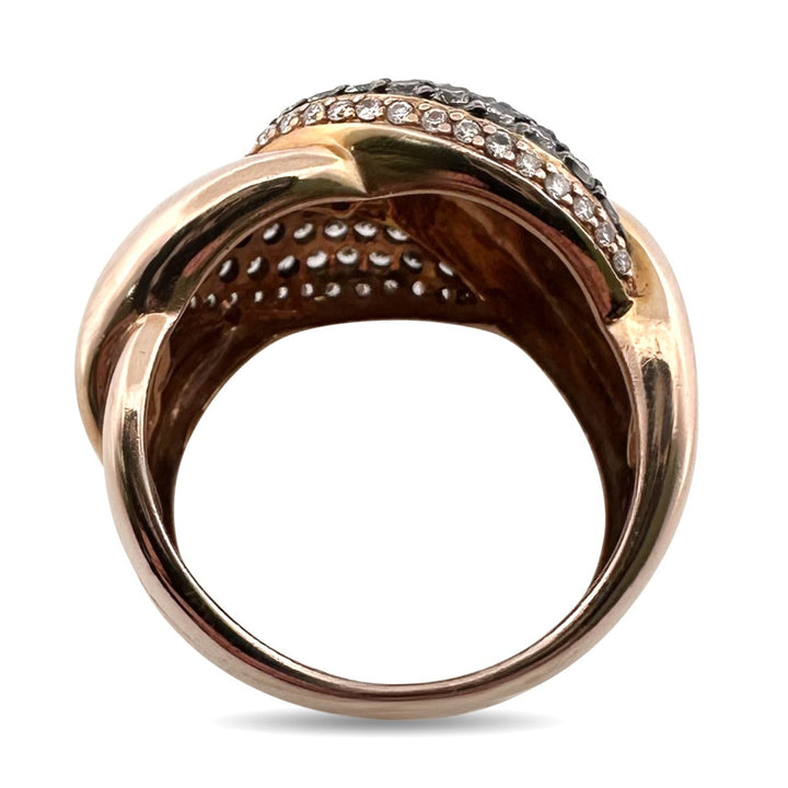 2ctw Chocolate & Nude Diamond Braided Cocktail Ring in 14k Rose Gold by Le Vian