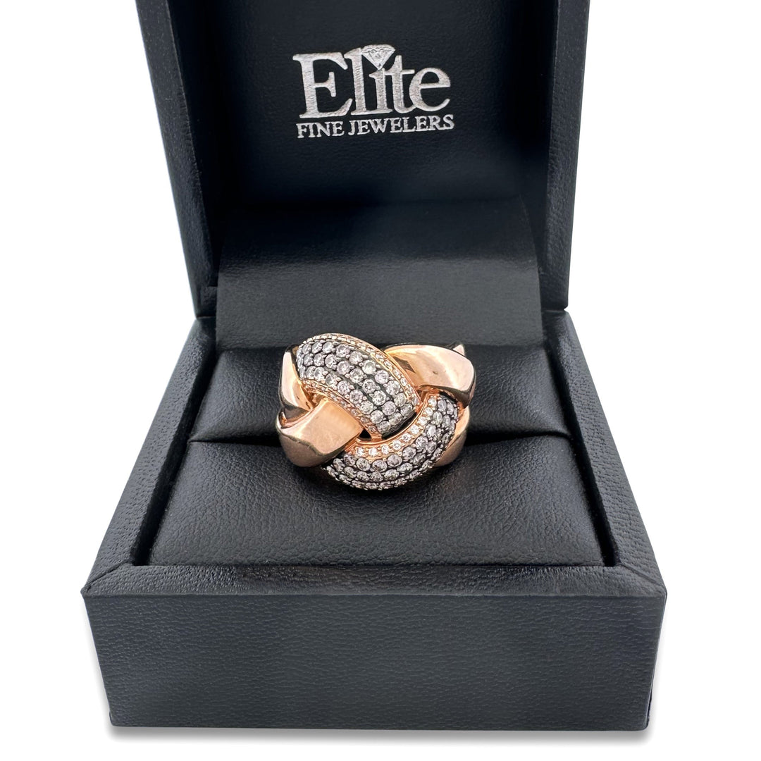 2ctw Chocolate & Nude Diamond Braided Cocktail Ring in 14k Rose Gold by Le Vian