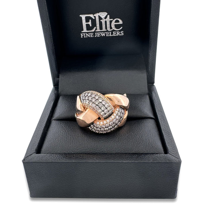 2ctw Chocolate & Nude Diamond Braided Cocktail Ring in 14k Rose Gold by Le Vian