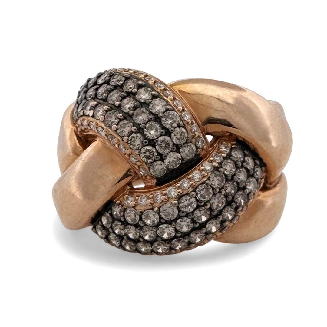 2ctw Chocolate & Nude Diamond Braided Cocktail Ring in 14k Rose Gold by Le Vian