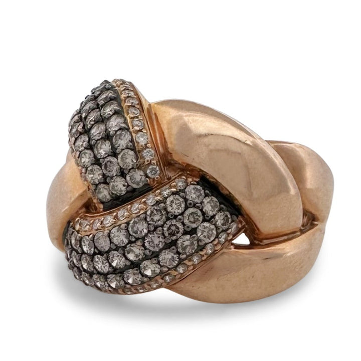 2ctw Chocolate & Nude Diamond Braided Cocktail Ring in 14k Rose Gold by Le Vian