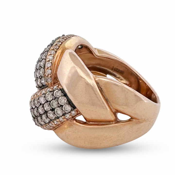2ctw Chocolate & Nude Diamond Braided Cocktail Ring in 14k Rose Gold by Le Vian