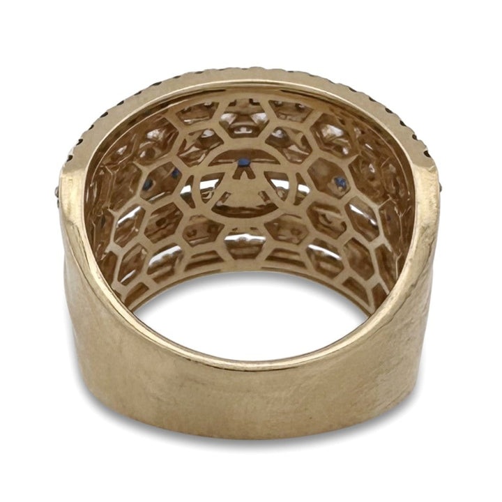 Blueberry Sapphires with Chocolate & Vanilla Diamonds 7-Row Band in 14k Yellow Gold by Le Vian