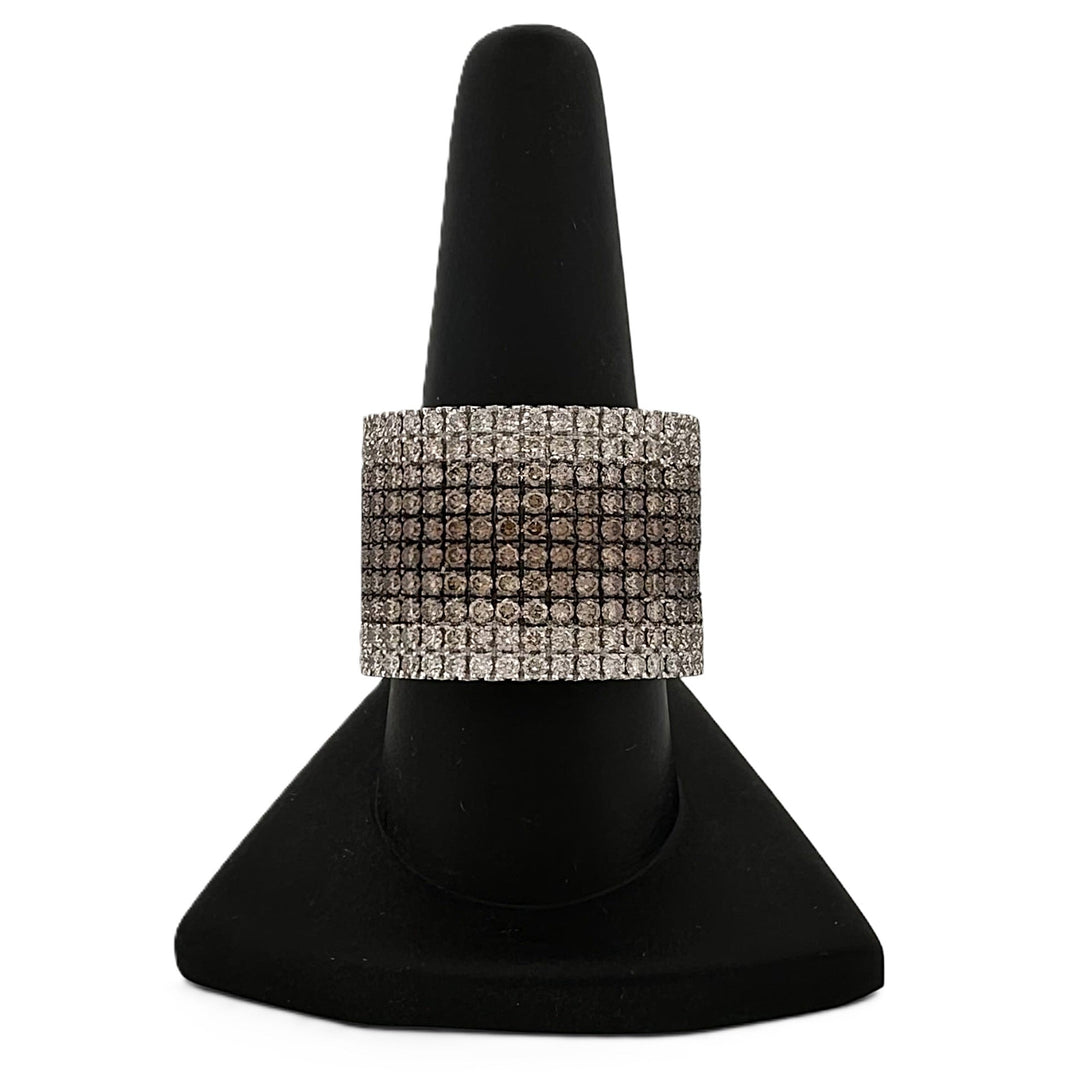3ctw Chocolate & Vanilla Diamond Ombré Cocktail Ring in 14k White Gold by Le Vian