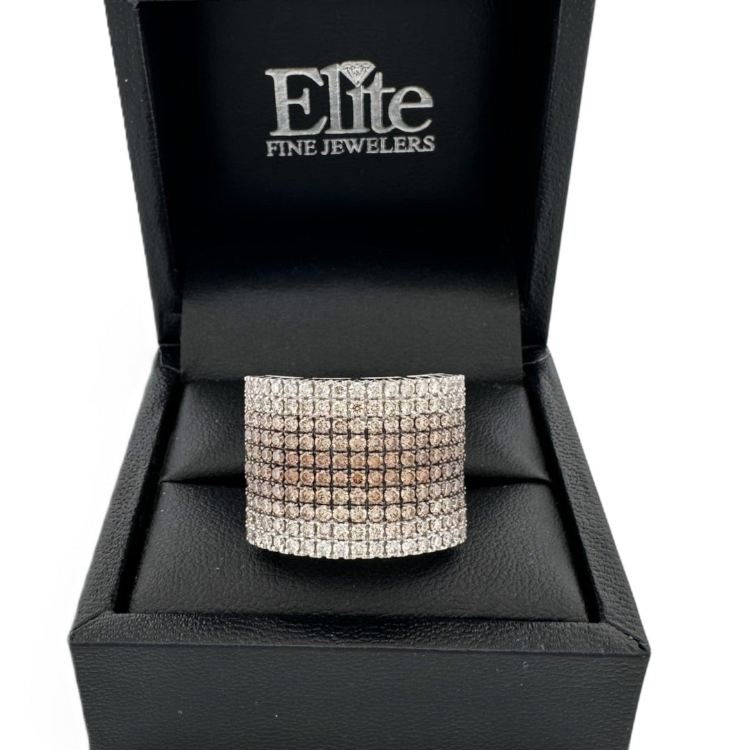 3ctw Chocolate & Vanilla Diamond Ombré Cocktail Ring in 14k White Gold by Le Vian