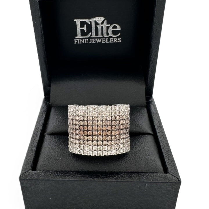 3ctw Chocolate & Vanilla Diamond Ombré Cocktail Ring in 14k White Gold by Le Vian