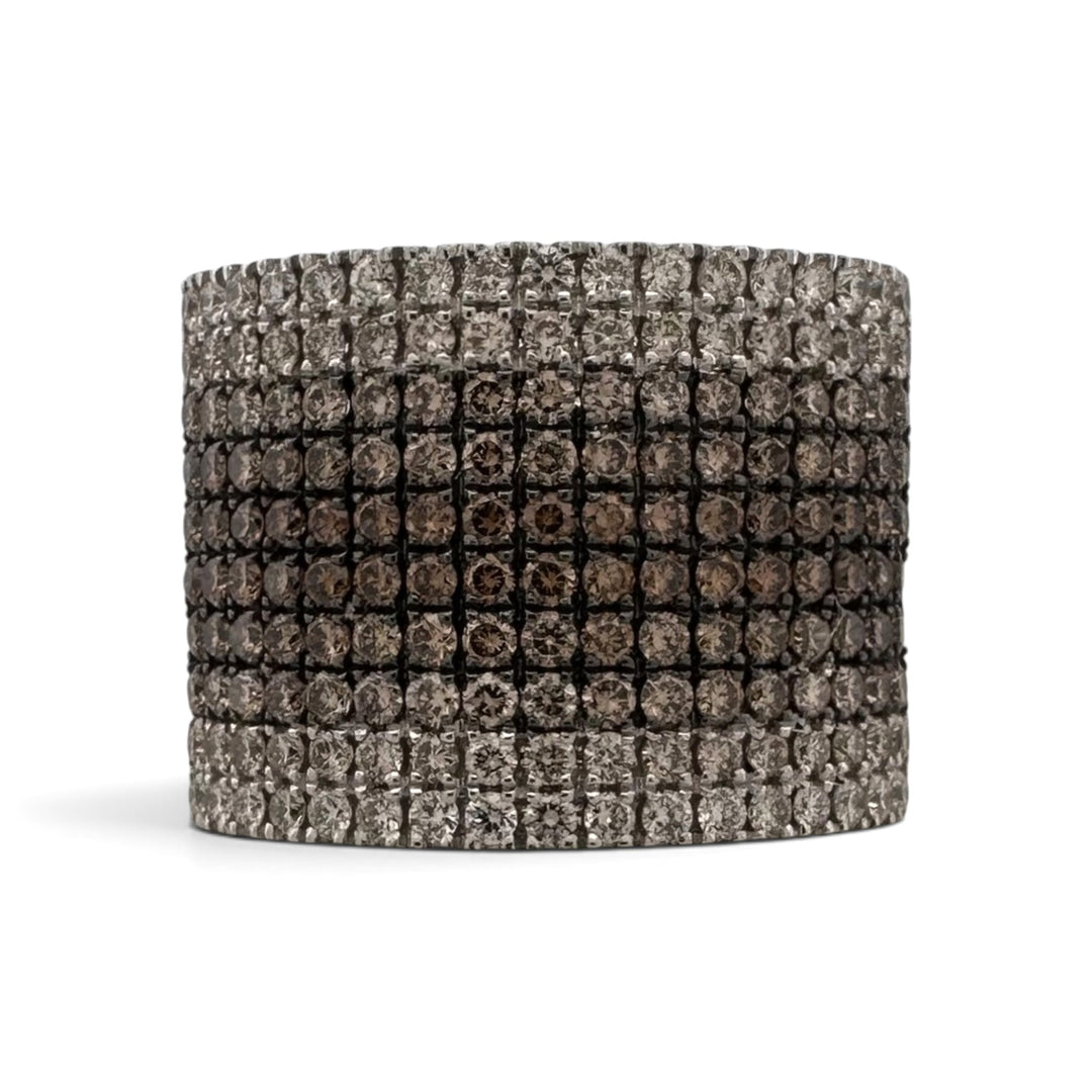 3ctw Chocolate & Vanilla Diamond Ombré Cocktail Ring in 14k White Gold by Le Vian