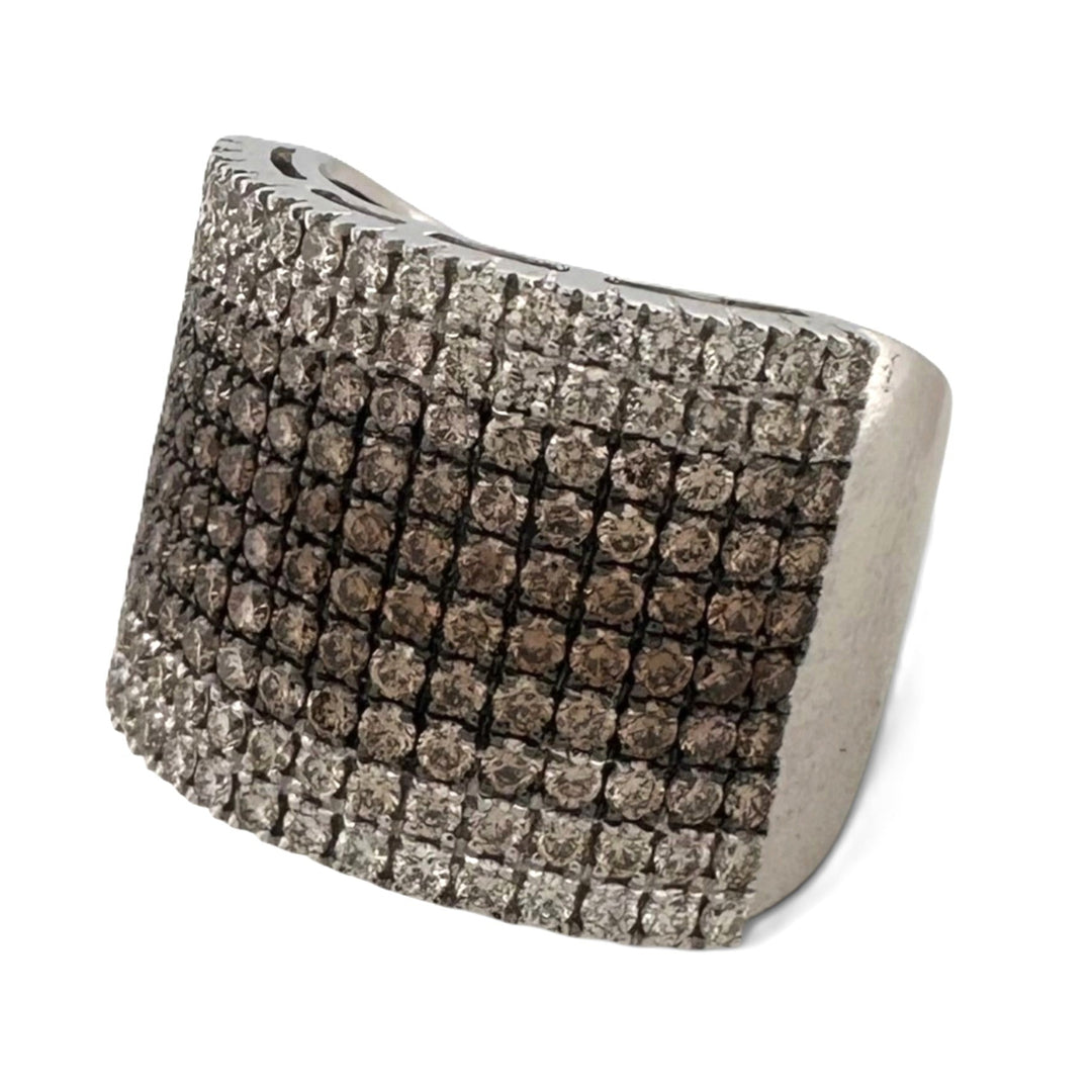 3ctw Chocolate & Vanilla Diamond Ombré Cocktail Ring in 14k White Gold by Le Vian