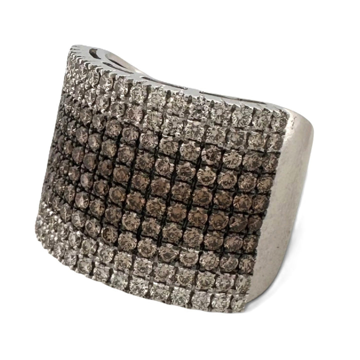 3ctw Chocolate & Vanilla Diamond Ombré Cocktail Ring in 14k White Gold by Le Vian