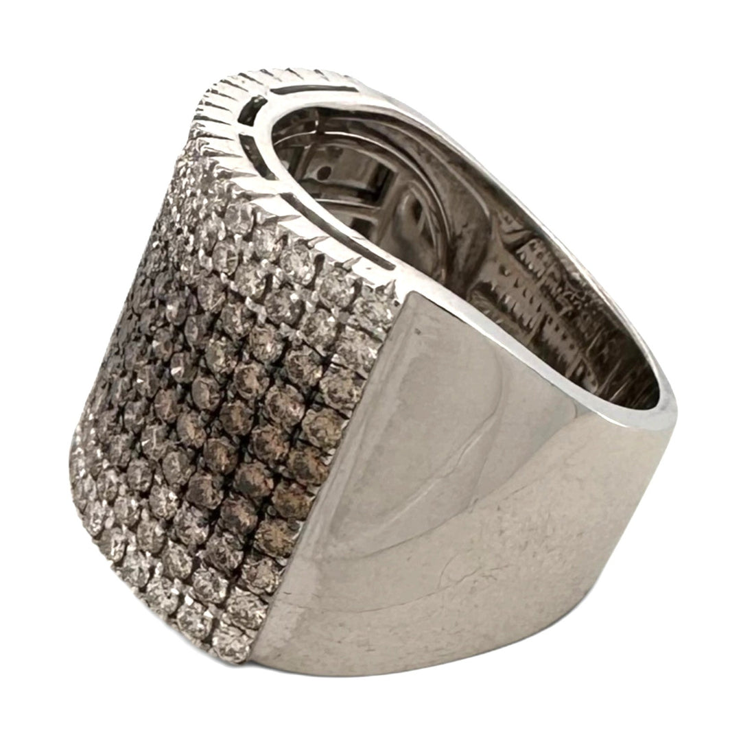 3ctw Chocolate & Vanilla Diamond Ombré Cocktail Ring in 14k White Gold by Le Vian