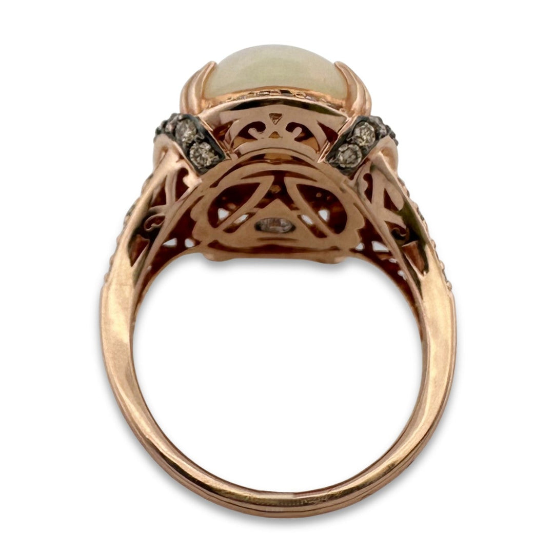 Neopolitan Opal with Vanilla & Chocolate Diamonds Cocktail Ring in 14k Rose Gold by Le Vian