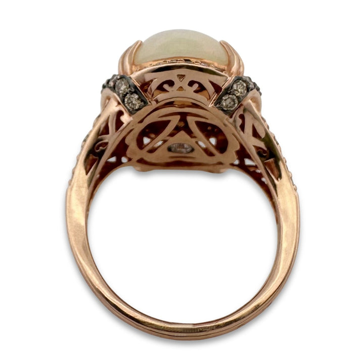 Neopolitan Opal with Vanilla & Chocolate Diamonds Cocktail Ring in 14k Rose Gold by Le Vian