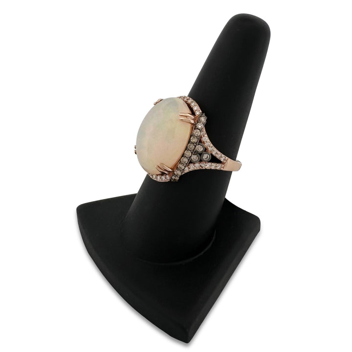 Neopolitan Opal with Vanilla & Chocolate Diamonds Cocktail Ring in 14k Rose Gold by Le Vian