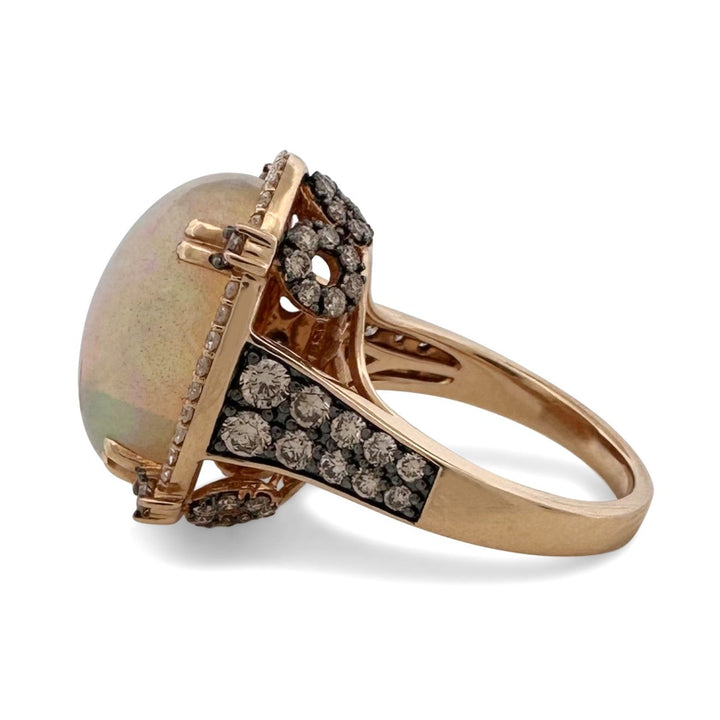 Neopolitan Opal with Vanilla & Chocolate Diamonds Cocktail Ring in 18k Rose Gold by Le Vian