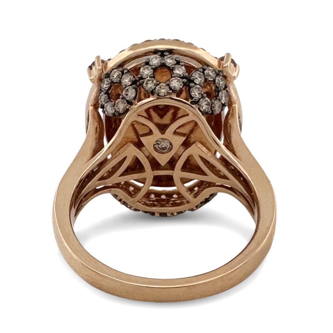 Neopolitan Opal with Vanilla & Chocolate Diamonds Cocktail Ring in 18k Rose Gold by Le Vian