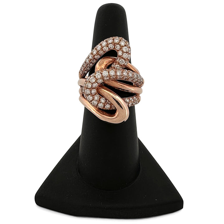 2.80ctw Vanilla Natural Diamond Twist Knot Cocktail Ring in 14k Rose Gold by Le Vian