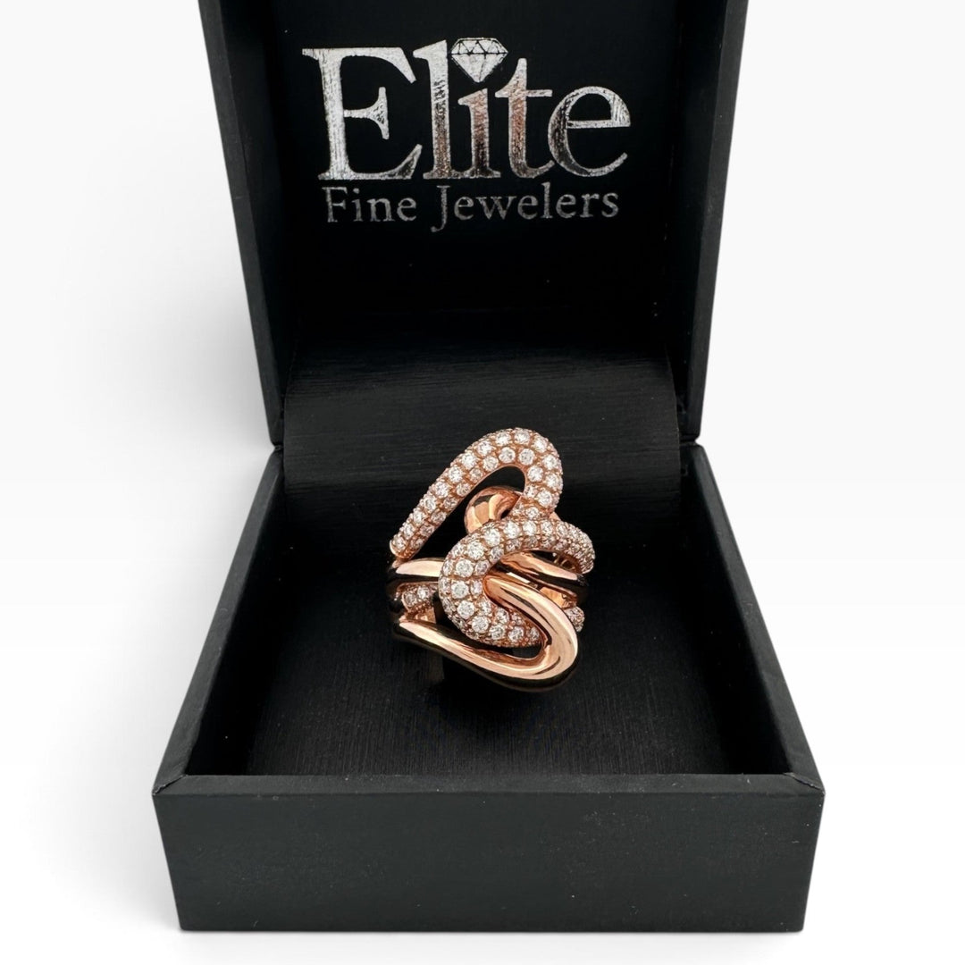 2.80ctw Vanilla Natural Diamond Twist Knot Cocktail Ring in 14k Rose Gold by Le Vian