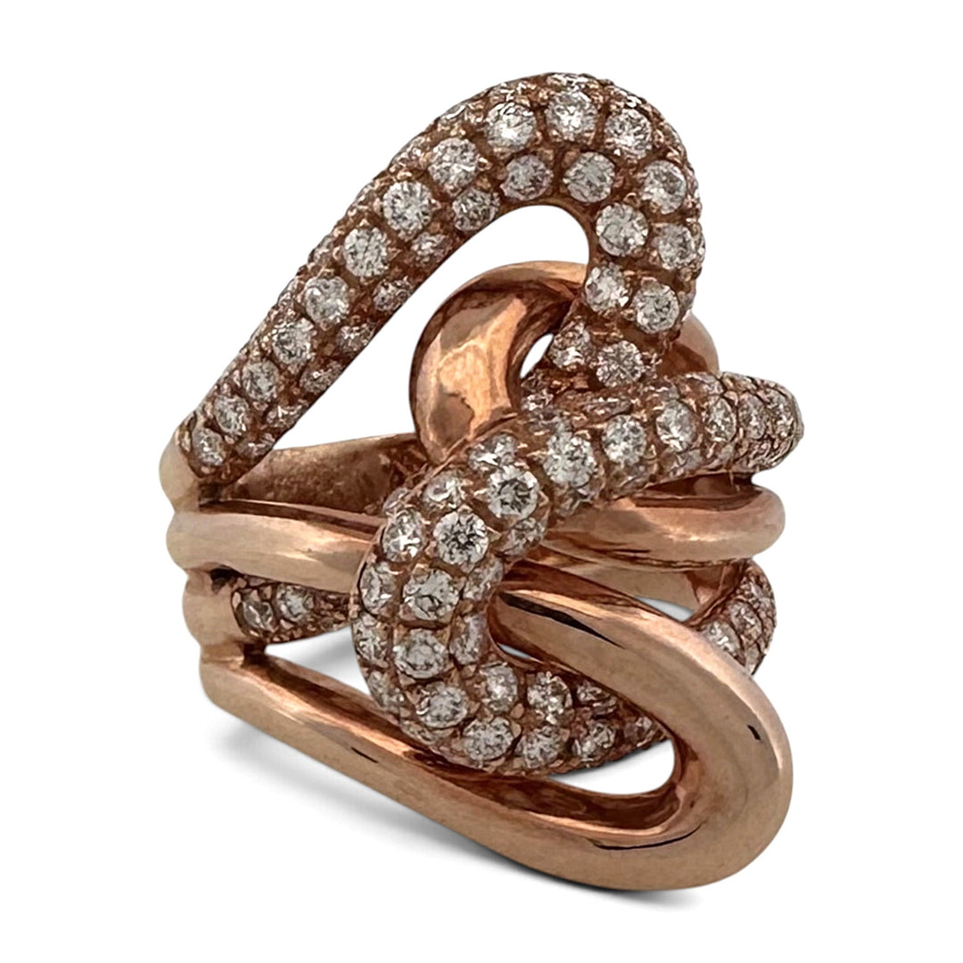 2.80ctw Vanilla Natural Diamond Twist Knot Cocktail Ring in 14k Rose Gold by Le Vian