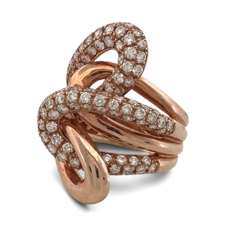 2.80ctw Vanilla Natural Diamond Twist Knot Cocktail Ring in 14k Rose Gold by Le Vian