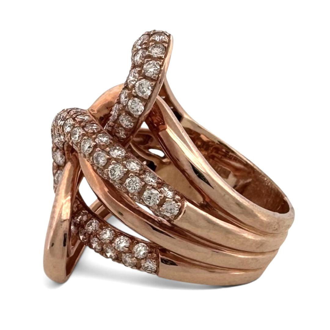 2.80ctw Vanilla Natural Diamond Twist Knot Cocktail Ring in 14k Rose Gold by Le Vian