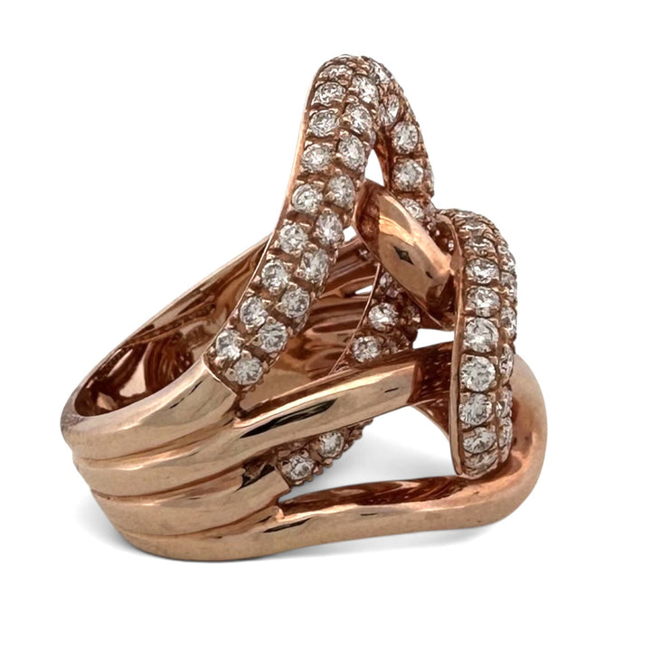 2.80ctw Vanilla Natural Diamond Twist Knot Cocktail Ring in 14k Rose Gold by Le Vian