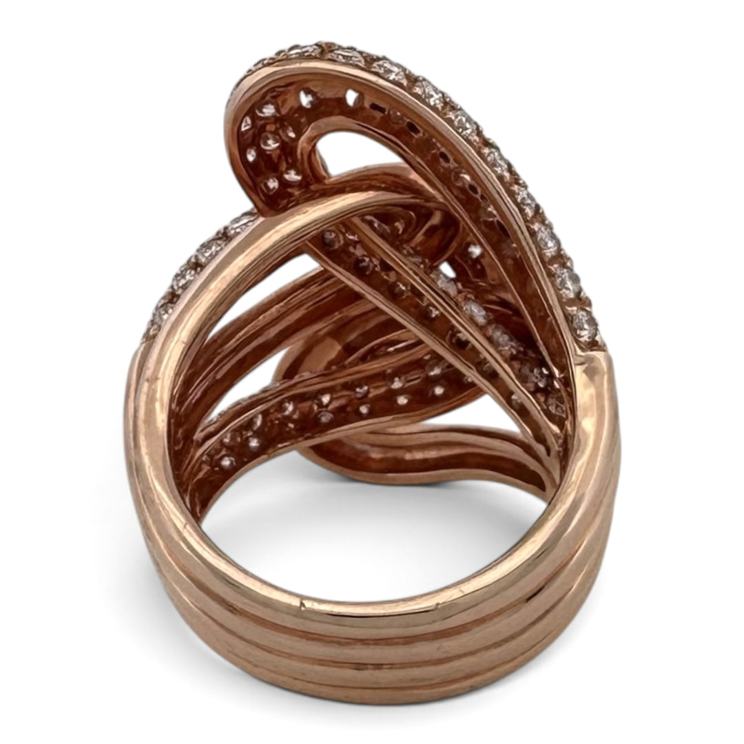 2.80ctw Vanilla Natural Diamond Twist Knot Cocktail Ring in 14k Rose Gold by Le Vian