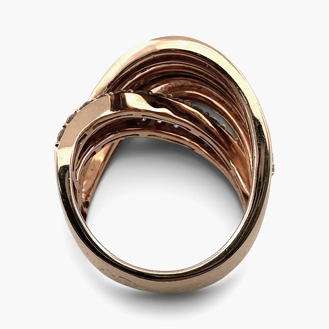 1.65ctw Nude Natural Diamond Crossover Cocktail Ring in 14k Rose Gold by Le Vian