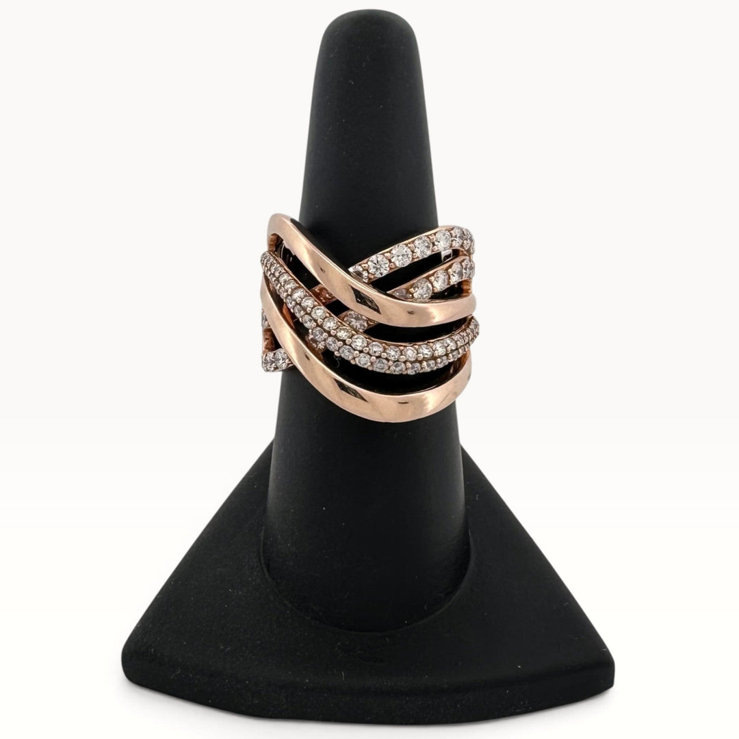 1.65ctw Nude Natural Diamond Crossover Cocktail Ring in 14k Rose Gold by Le Vian