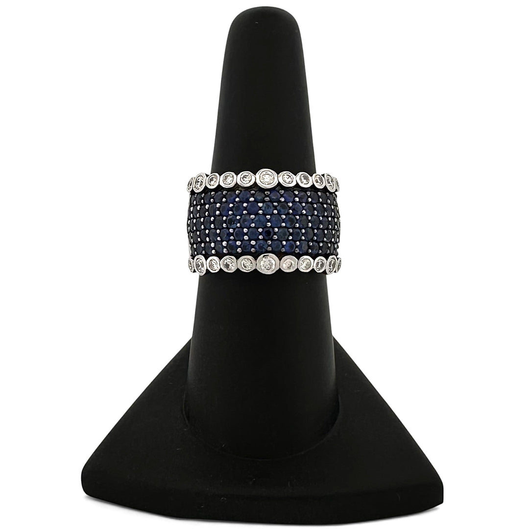 Blueberry Sapphire Pavé & Vanilla Diamond Cocktail Ring in 14k White Gold by Le Vian
