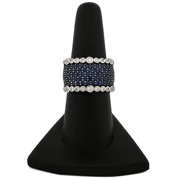 Blueberry Sapphire Pavé & Vanilla Diamond Cocktail Ring in 14k White Gold by Le Vian