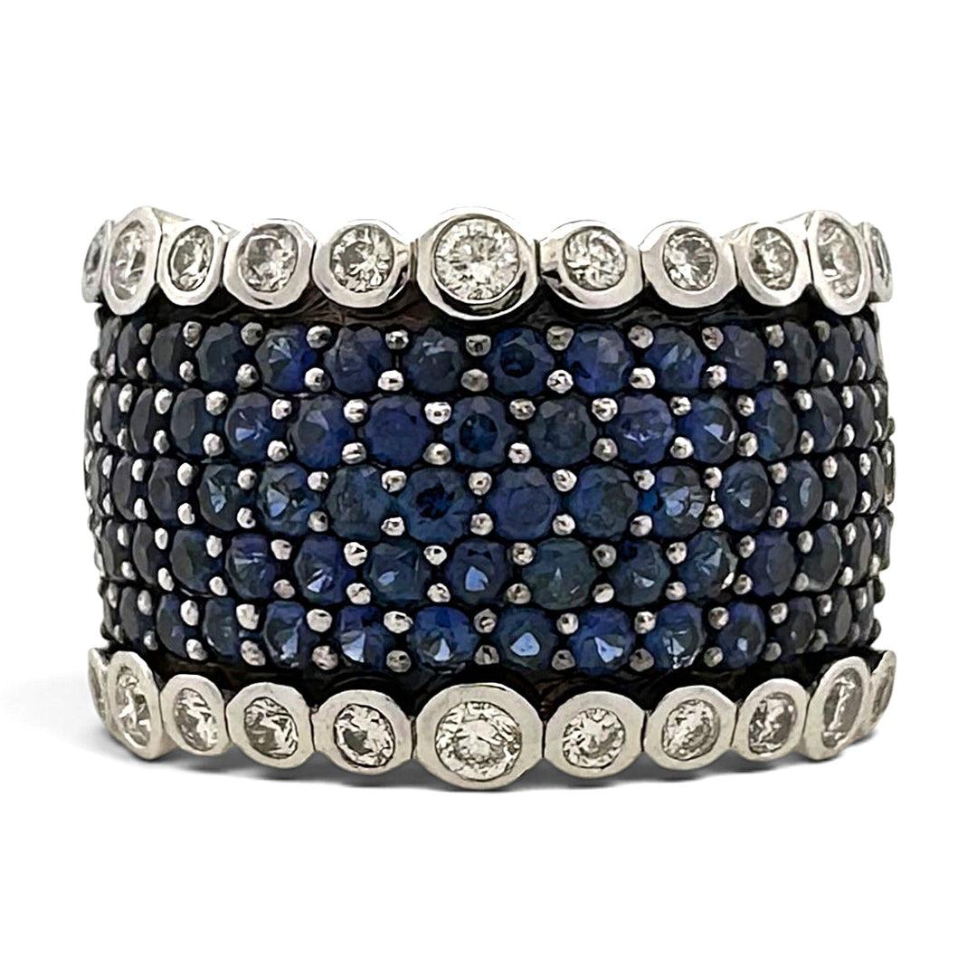 Blueberry Sapphire Pavé & Vanilla Diamond Cocktail Ring in 14k White Gold by Le Vian