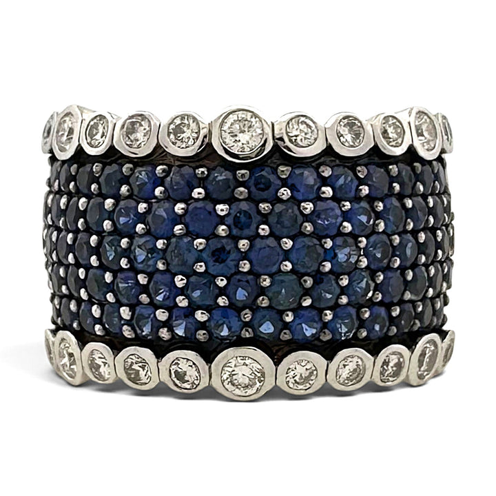 Blueberry Sapphire Pavé & Vanilla Diamond Cocktail Ring in 14k White Gold by Le Vian