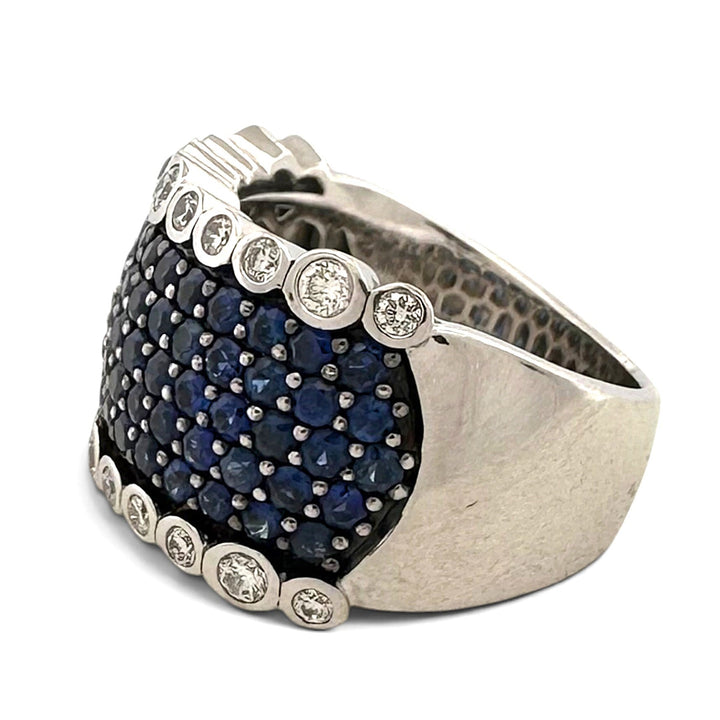 Blueberry Sapphire Pavé & Vanilla Diamond Cocktail Ring in 14k White Gold by Le Vian