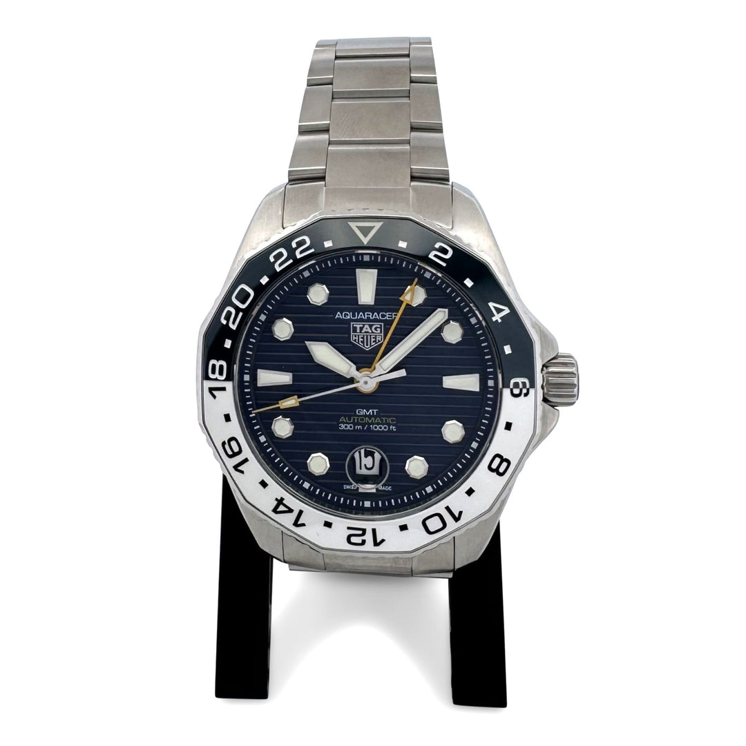 2024 TAG Heuer Aquaracer 43mm GMT Automatic Stainless Steel Bracelet Watch with Box & Papers