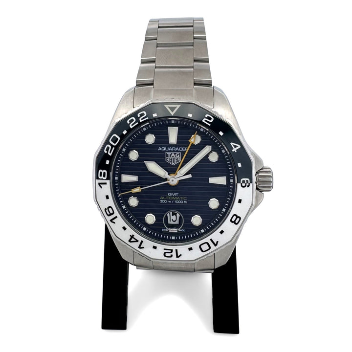 2024 TAG Heuer Aquaracer 43mm GMT Automatic Stainless Steel Bracelet Watch with Box & Papers