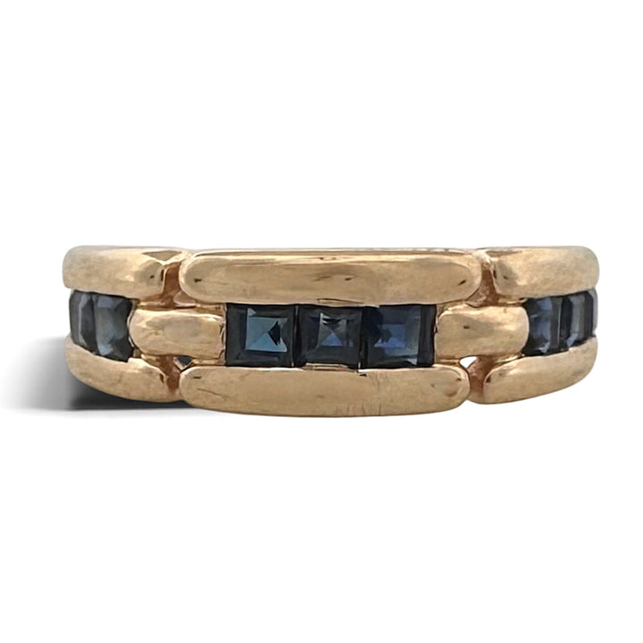 Baguette Sapphire Channel-Set Band in 14k Yellow Gold
