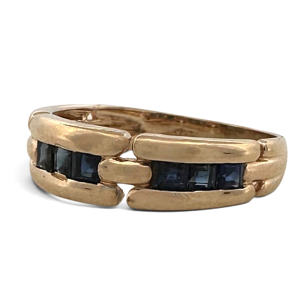 Baguette Sapphire Channel-Set Band in 14k Yellow Gold
