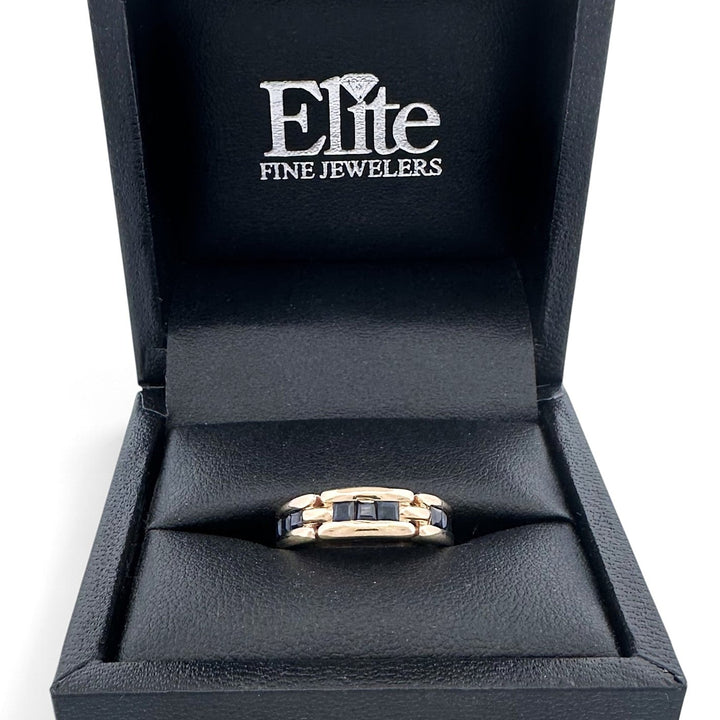 Baguette Sapphire Channel-Set Band in 14k Yellow Gold