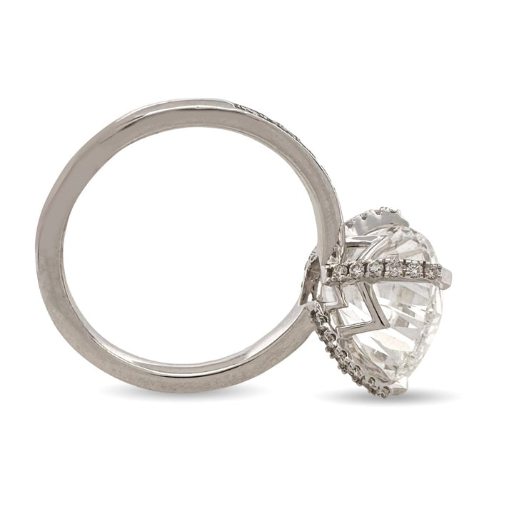 IGI Graded 7.04ct Pear Cut with Round Brilliants Lab-Grown Diamond Engagement Ring in 14k White Gold