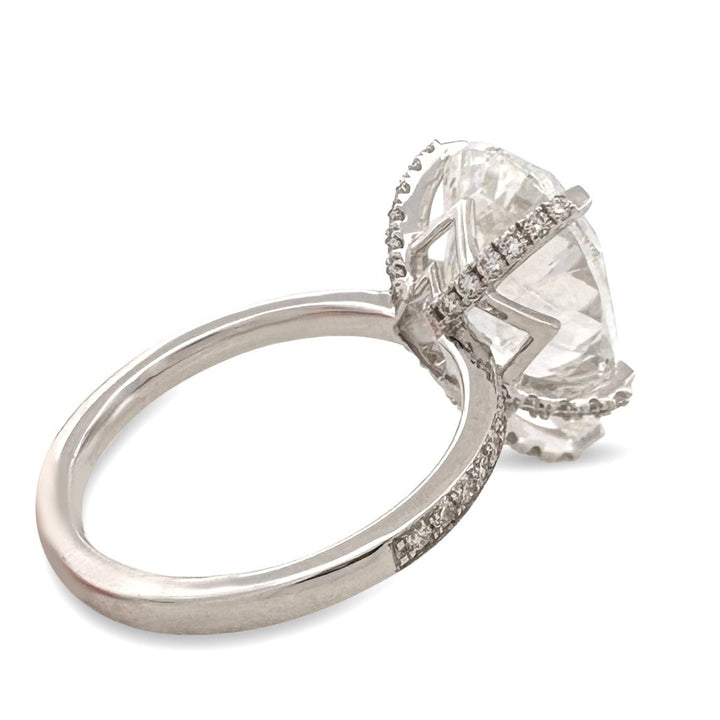 IGI Graded 7.04ct Pear Cut with Round Brilliants Lab-Grown Diamond Engagement Ring in 14k White Gold