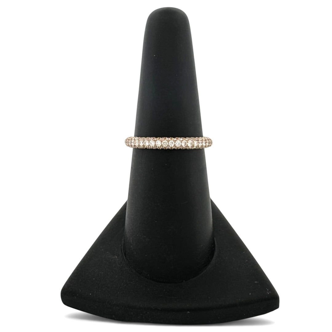 0.76ctw Round Brilliant Lab-Grown Diamond Pavé Stackable Band in 14k Yellow Gold