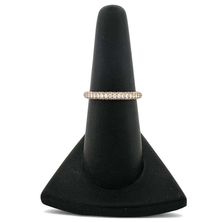 0.76ctw Round Brilliant Lab-Grown Diamond Pavé Stackable Band in 14k Yellow Gold