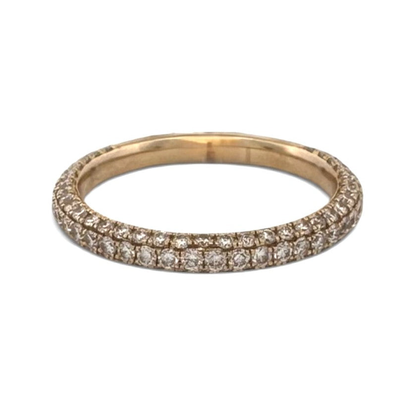 0.76ctw Round Brilliant Lab-Grown Diamond Pavé Stackable Band in 14k Yellow Gold
