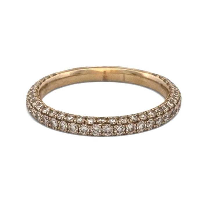 0.76ctw Round Brilliant Lab-Grown Diamond Pavé Stackable Band in 14k Yellow Gold
