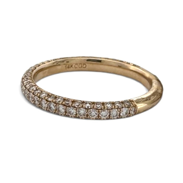 0.76ctw Round Brilliant Lab-Grown Diamond Pavé Stackable Band in 14k Yellow Gold