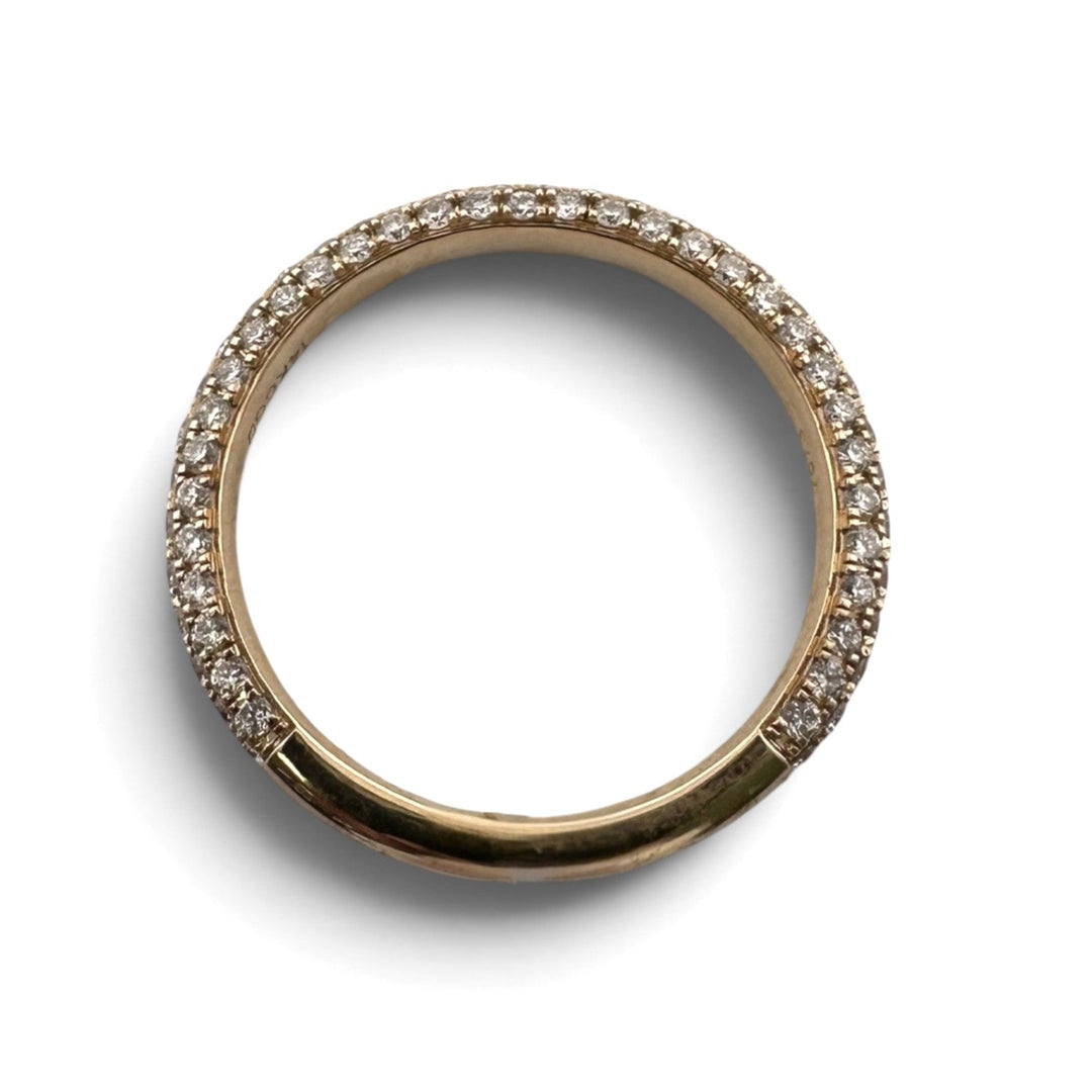 0.76ctw Round Brilliant Lab-Grown Diamond Pavé Stackable Band in 14k Yellow Gold