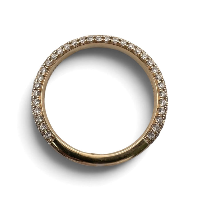 0.76ctw Round Brilliant Lab-Grown Diamond Pavé Stackable Band in 14k Yellow Gold