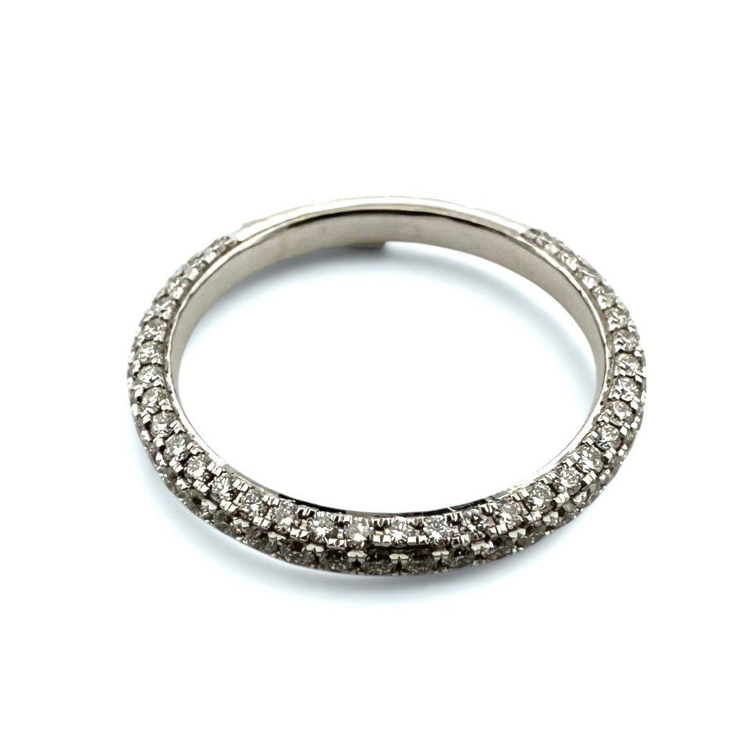 0.76ctw Round Brilliant Lab-Grown Diamond Pavé Stackable Band in 14k White Gold